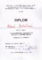 Diplom Heleny Kolářové