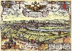 Historický obrázek města Regensburg (zdroj Wikimedia Commons)